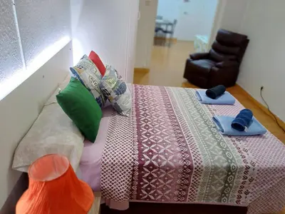 Cama o camas de una habitación en Estudio Grande Madrid Centro
