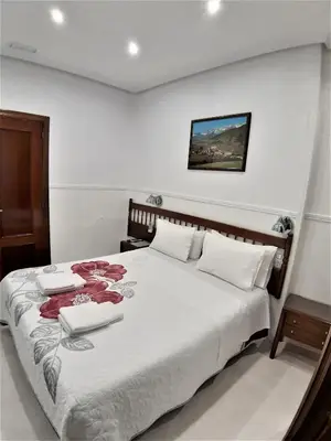 Cama o camas de una habitación en Hostal Dulcinea