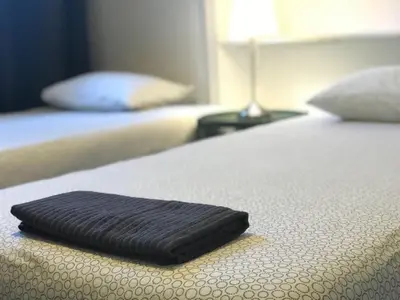 Cama o camas de una habitación en Barbieri Sol Hostel