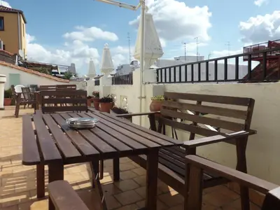 Un balcón o terraza de Hostal America