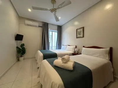 Cama o camas de una habitación en Hostal Villamañez