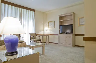 Una televisión o centro de entretenimiento en Espahotel Plaza Basílica