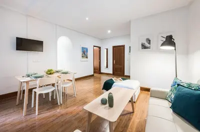 Una televisión o centro de entretenimiento en Apartamento totalmente equipado en el centro de Madrid
