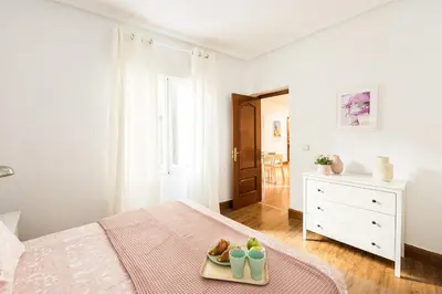 Cama o camas de una habitación en Apartamento totalmente equipado en el centro de Madrid