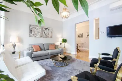 Zona de estar de Stunning Stylish 4BD 3BTH - City Center-Atocha