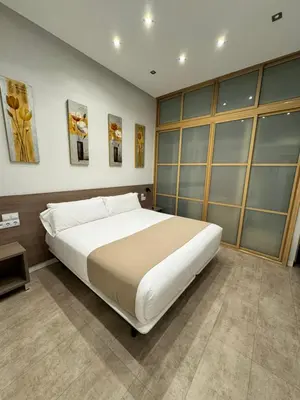 Cama o camas de una habitación en Apartamentos Apolo