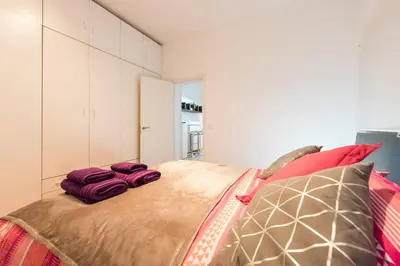 Cama o camas de una habitación en Apartamento en Calle Tres Peces