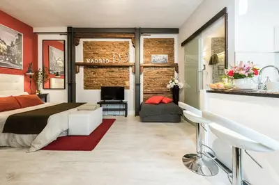 Zona de estar de Hermoso Estudio en Lavapiés - Wifi