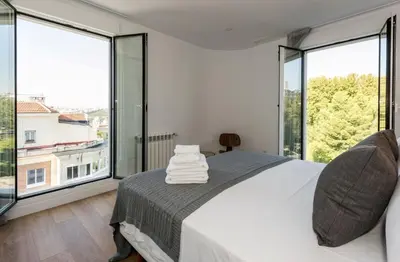 Cama o camas de una habitación en Plaza de España Skyline