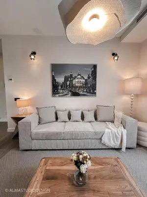 Zona de estar de Luxe at the Clouds of Madrid! Atico C Fuencarral