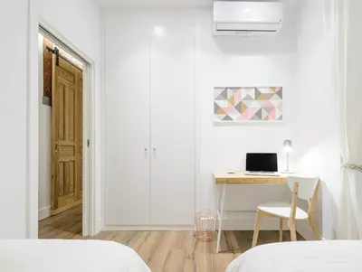 Cama o camas de una habitación en Madrid Center, Apartamento de 2 dormitorios
