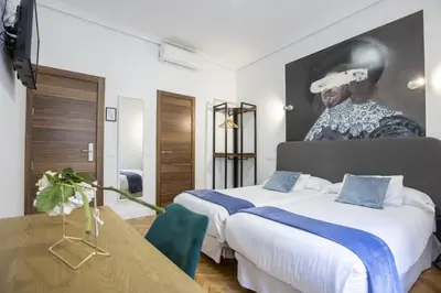Cama o camas de una habitación en Hispano Boutique Gran Vía