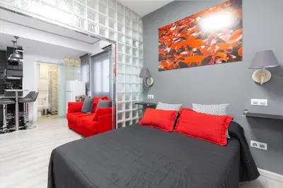 Cama o camas de una habitación en Argüelles Apartment