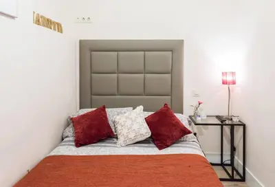 Cama o camas de una habitación en Apartamento en Calle Relatores