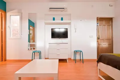 Una televisión o centro de entretenimiento en Ático en el Centro de Madrid - Calle Jardines