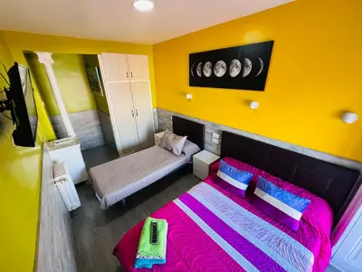 Cama o camas de una habitación en Hostal Numancia