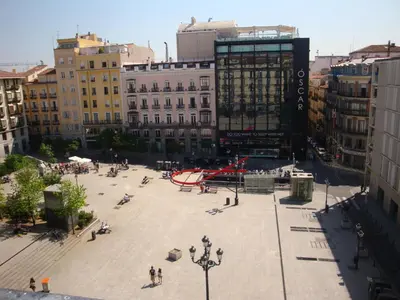 Vista general de Madrid o vista desde el hostal o pensión