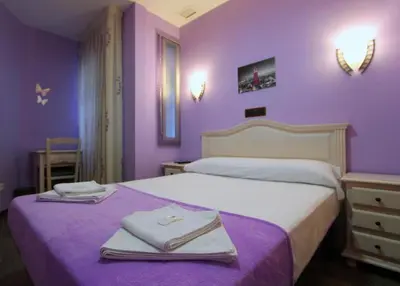 Cama o camas de una habitación en Hostal Regio