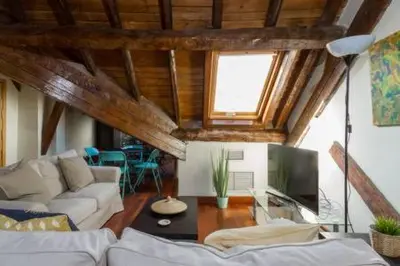 Zona de estar de Apartamento rústico de lujo