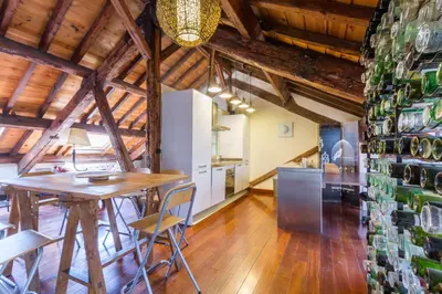 Zona de estar de Apartamento rústico de lujo