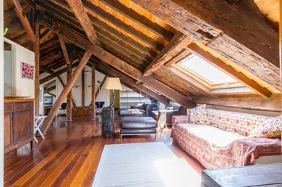 Zona de estar de Apartamento rústico de lujo