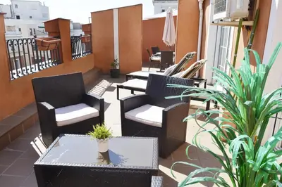 Zona de estar de New Point Madrid Apartments