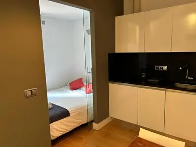 Cama o camas de una habitación en Estudio en Av de America Madrid