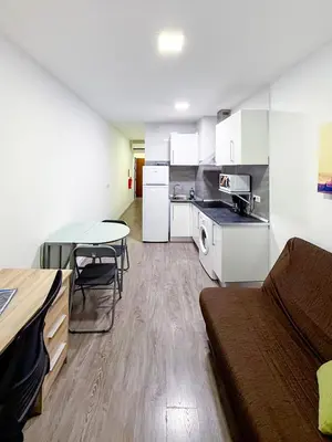 Una cocina o zona de cocina en Comodo y agradable estudio en Madrid centro A5