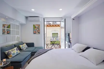 Cama o camas de una habitación en LEEWAYS LOFT in SAN MARCOS