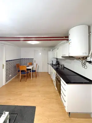 Una cocina o zona de cocina en Apartamento sotano en Gran Via Madrid