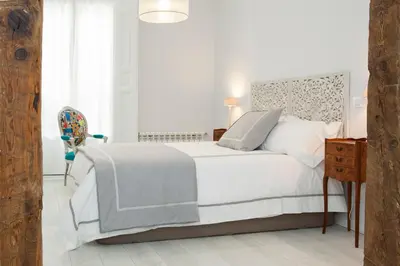 Cama o camas de una habitación en Elegante y amplio, junto a la Plaza Mayor
