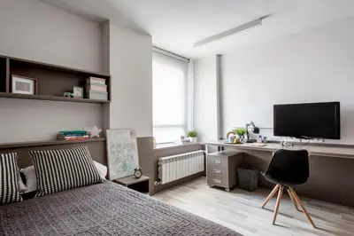 Una televisión o centro de entretenimiento en Residencia Universitaria Resa Claudio Coello