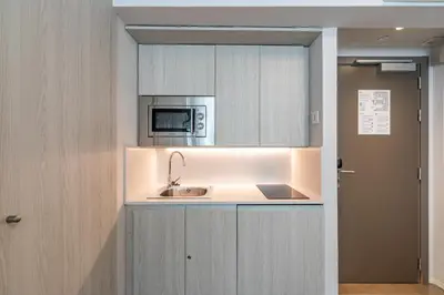 Una cocina o zona de cocina en Residencia Universitaria Resa Claudio Coello