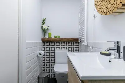 Un baño de Bonito apartamento en típica corrala en el centro de Madrid