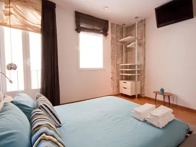 Cama o camas de una habitación en Gran apartamento de diseño @plazasanmiguel *lujo*