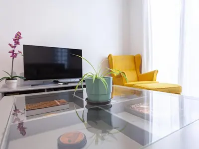 Una televisión o centro de entretenimiento en Enorme y acogedor piso en la puerta del sol