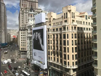Vista general de Madrid o vista desde el hostal o pensión