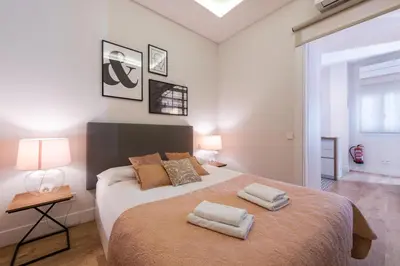 Cama o camas de una habitación en Wonderful Apartment Chueca