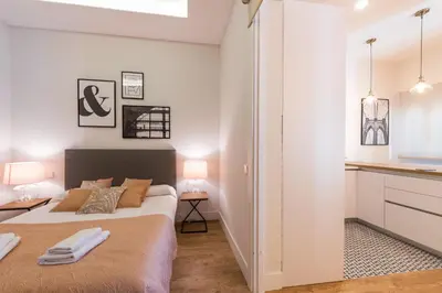 Cama o camas de una habitación en Wonderful Apartment Chueca
