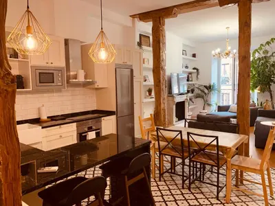 Una cocina o zona de cocina en Hostal Patria Madrid