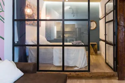 Cama o camas de una habitación en Apartamento En Centro De Madrid