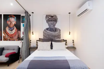 Cama o camas de una habitación en **NEW** GRAN ESTUDIO A ESTRENAR CENTRO de MADRID