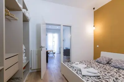 Cama o camas de una habitación en Marvelous Apartment of 3 Bedrooms near La Latina by Batuecas