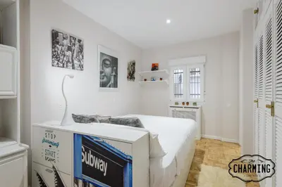 Cama o camas de una habitación en Mercado de San Miguel - Apartamento de 1 dormitorio