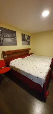 Cama o camas de una habitación en Hostal Moncloa