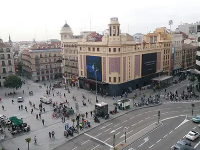 Vista general de Madrid o vista desde el hostal o pensión