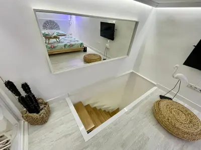Una televisión o centro de entretenimiento en Los Flamencos, Malasaña Loft Madrid 45mq