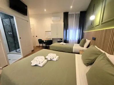 Cama o camas de una habitación en Hostal Main Street Madrid