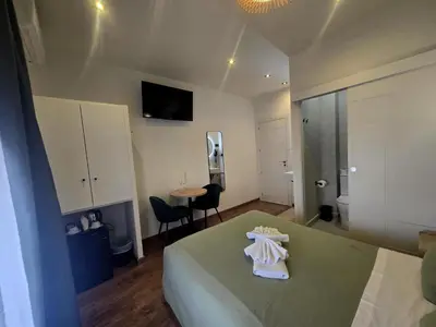 Cama o camas de una habitación en Hostal Main Street Madrid