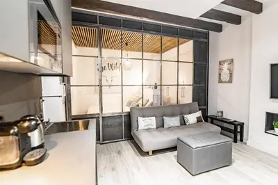 Zona de estar de Cozy and modern apartment for 4 in Madrid
